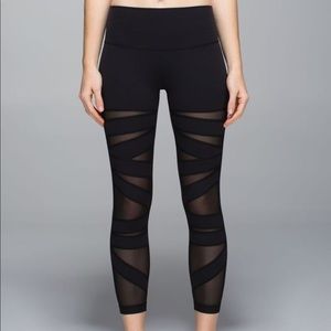 Rare Lululemon High Times Mesh Cutout Pant Size 8